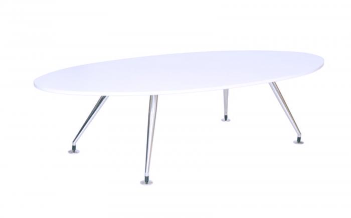 White Oval Table With Glass For Living Room