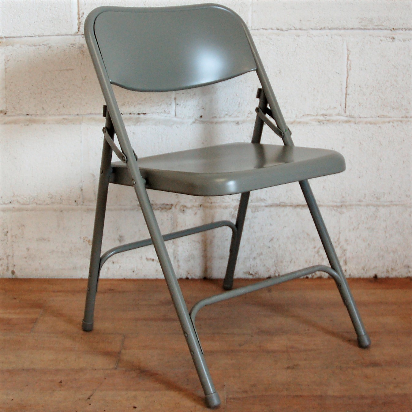 Set of 4 Folding Metal Chair Grey 1110